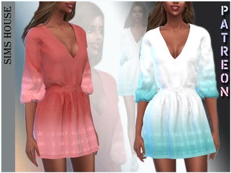 Sims House — Short Dress Gradient 12 Color Options Compatible