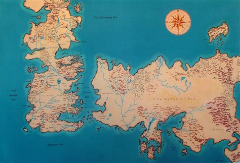 Game Of Throns Song Of Ice And Fire Map Classic Vintage Retro Kraft