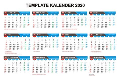 Download Templat Desain Kalender Tahun 2020 Lengkap Cdr Download Logo