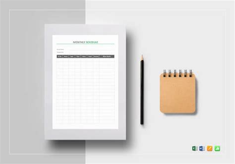 Monthly Schedule Template 17 Excel Pdf Documents Download