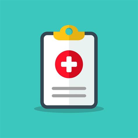 Flat Design Medical Chart Icon Medical Check Marks Report Vector