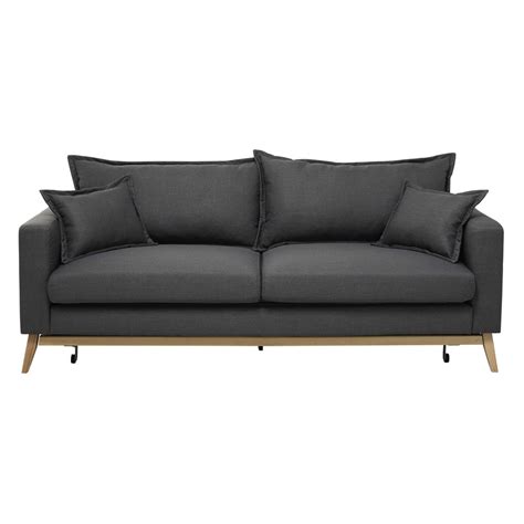 Diese typen stehen zur auswahl. Ausziehbares Sofa 3-sitzig aus Stoff, schiefergrau Duke ...