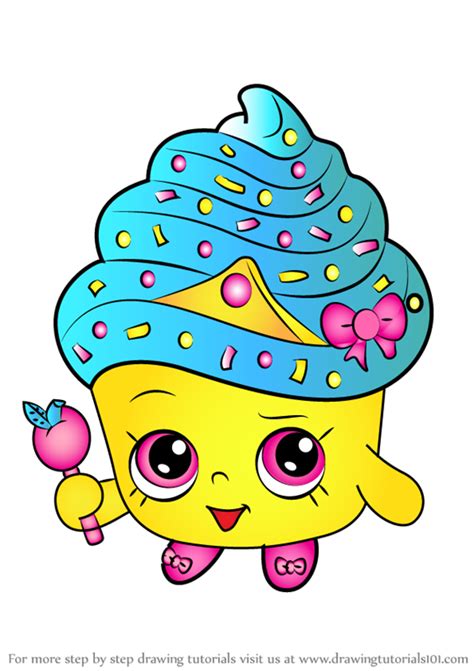 how to draw cupcake queen from shopkins shopkins step by step