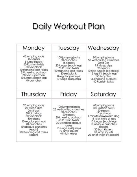 When i was making this exercise plan, i was considering how my mom would do with these workouts. Daily fitness | Daily workout plan, Daily workout, Health ...