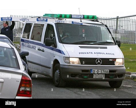 An Ambulance Arrives At The Scene Of Double Shooting Near Finglas North