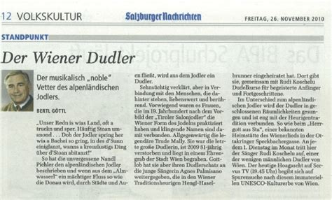 Die diskussion um einen möglichen zusammenhang zwischen. Der Wiener Dudler - SALZBURGER NACHRICHTEN @ Agnes Palmisano