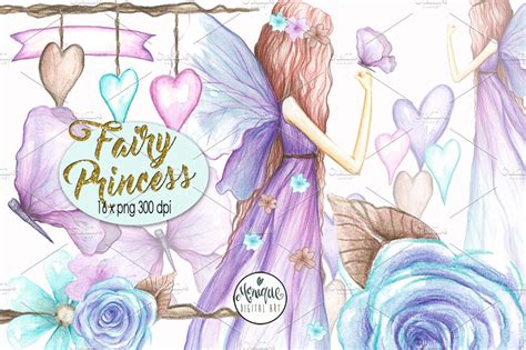 Fairy Clipart Watercolor Illustrations Creative Market