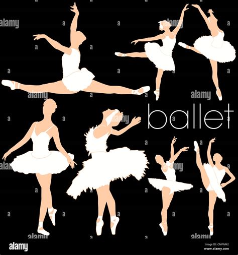 Ballet Dancers Silhouettes Set Stock Photo Alamy