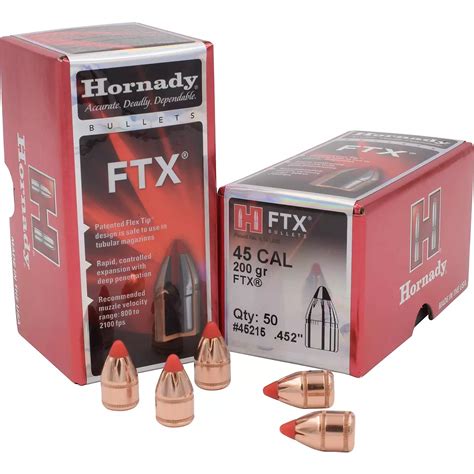 Hornady Ftx Handgun 45 Cal 452 200 Grain Rifle Reloading Bullets 50
