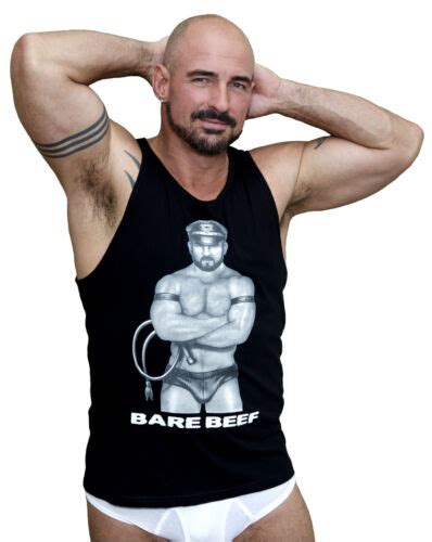Gay Bear T Shirt Cotton Basic Bare Beef Big Muscle In Leather