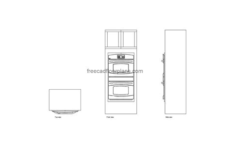 Double Wall Oven Cabinet Autocad Block Free Cad Floor Plans