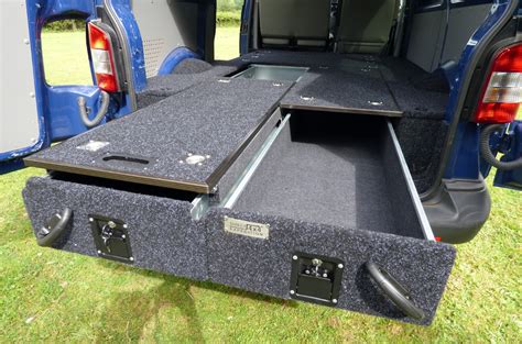 Universal Secure Twin Pull Out Drawer System With Half Slide For Vans
