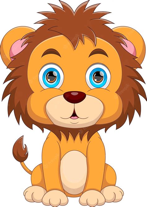 Premium Vector Cute Baby Lion Cartoon