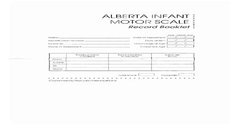 Alberta Infant Motor Scale Records Pdf Document