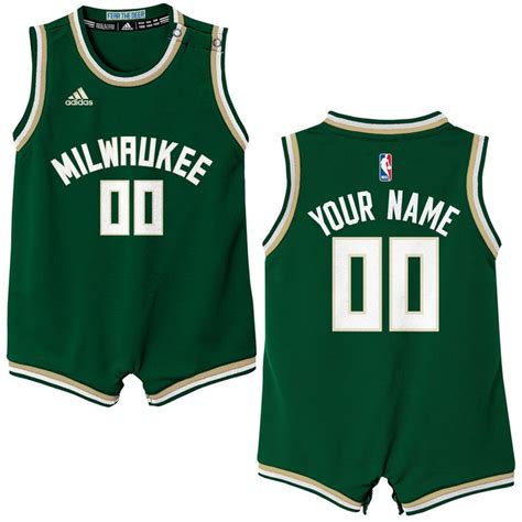 Milwaukee Bucks Adidas Infant Custom Replica Road Jersey Green