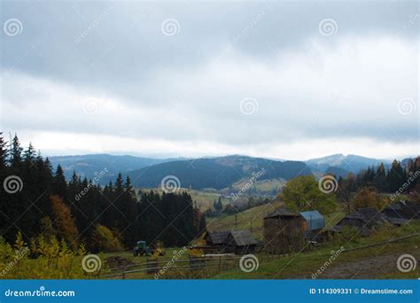 Mountain Village In The Carpathians Editorial Photo Image Of Lake