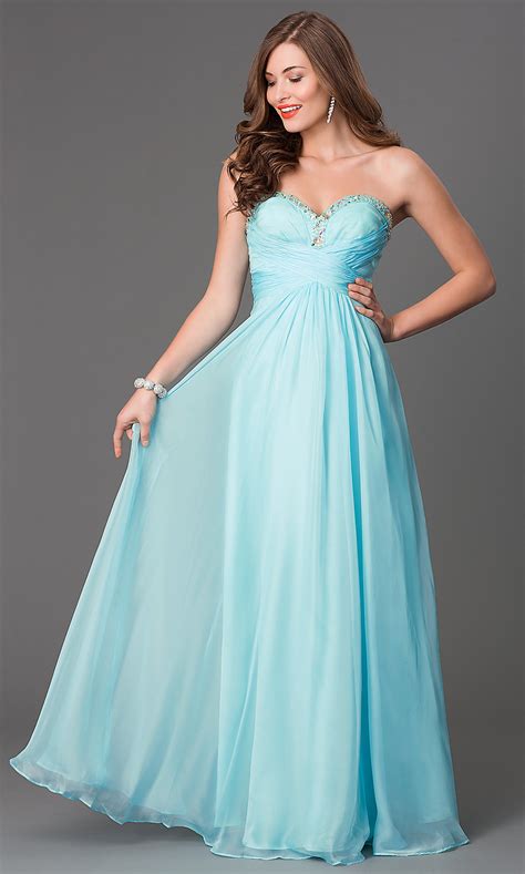 Mint Green Prom Gowns Strapless Prom Dresses In