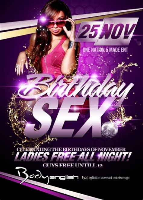 Birthday Sex 3 Drinks Free All Night Body English Nightclub