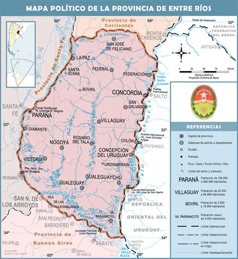 Political Map Of The Province Of Entre Ríos Argentina Full Size Ex