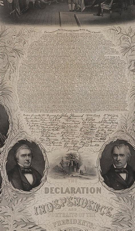 The Declaration Of Independence And Portraits Of The Presidents