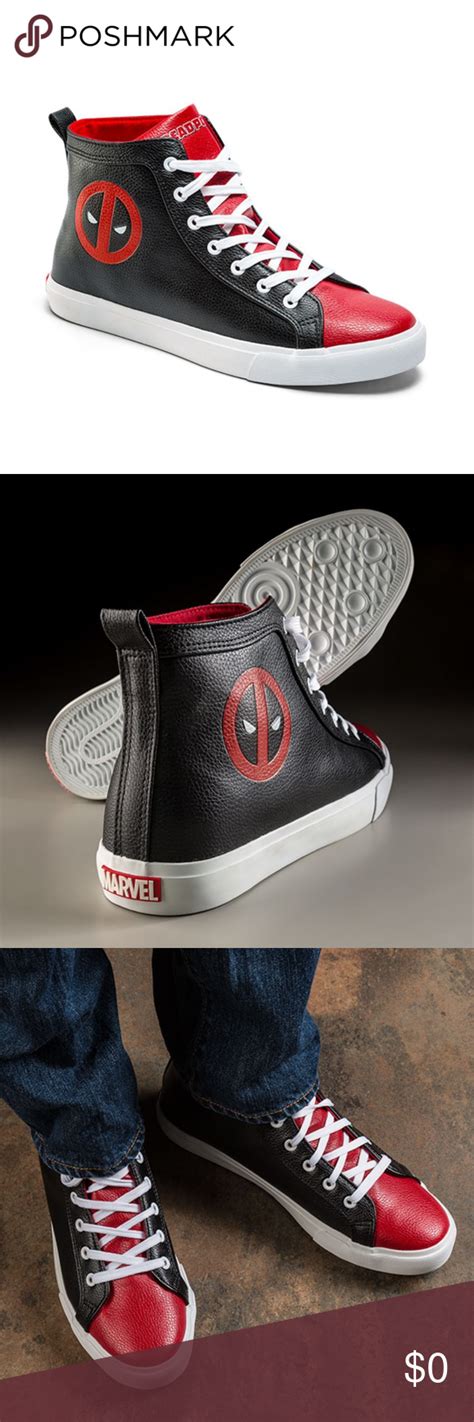 Deadpool High Top Sneaker With Deadpool Symbol Deadpool High Top