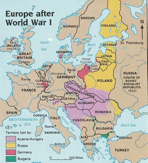 Map Of Europe Post Ww1