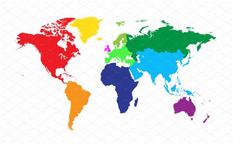World Map Colored Templates And Themes Creative Market