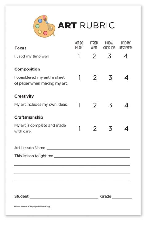 Elementary Art Rubric Free Download · Art Projects For Kids