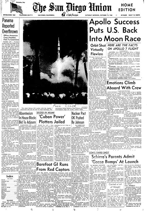 October 12, 1968: Apollo 7 puts U.S. back into moon race - The San ...