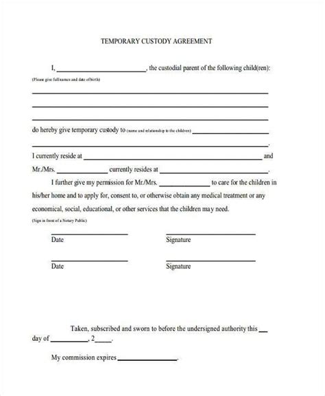 I have spoken to a couple of my colleagues who have accepted to step in. Temporary Guardianship Agreement Form | Custody agreement, Guardianship, Legal guardianship