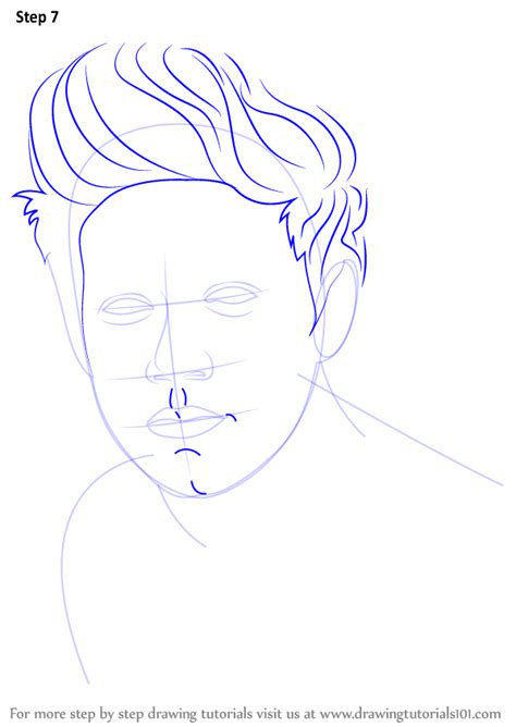 Draw outline for ears & shape as shown. Learn How to Draw Niall Horan (Celebrities) Step by Step ...
