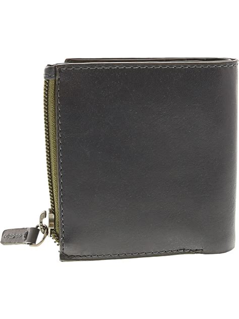 Fossil Mens Leather Quinn Money Clip Bifold Wallet Iqs Executive