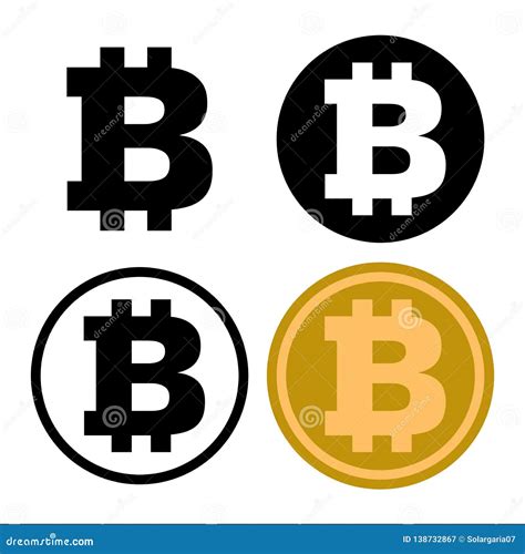 Set Of Bitcoin Symbol Icon Vector Iconic Illustration Stock Vector