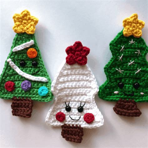 Free Crochet Patterns Christmas Tree Appliqués Natalina Craft