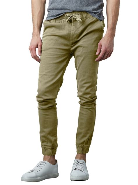 Mens Twill Stretch Jogger And Cargo Pocket Pants Chinos Work Lounge