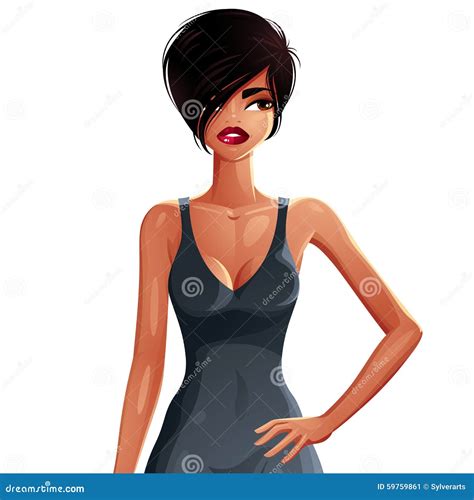 Beautiful Coquette Lady Illustration Upper Body Portrait Stock Vector Illustration Of Face