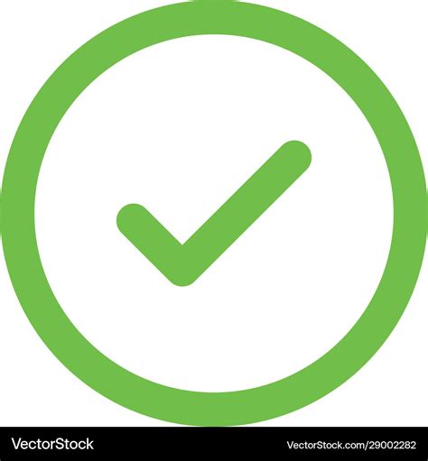 Green Check Mark Icon In A Circle Tick Symbol Vector Image