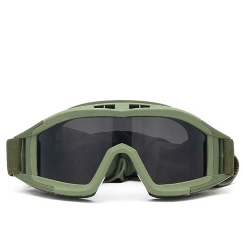1set Tactical Goggles Military Solglasögon 3len Army Motorcykel Army Green 725c Army Green