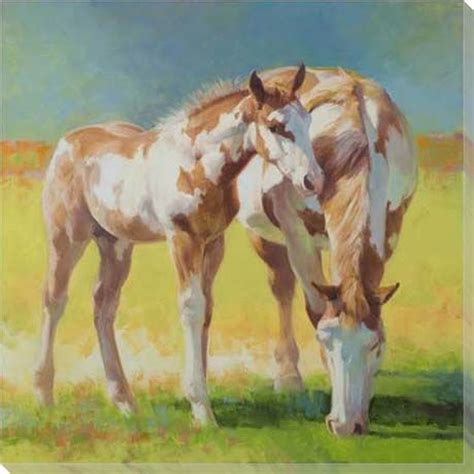 Horses Grazing Wrapped Canvas Giclee Print Wall Art Wall Decor Artwork