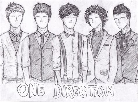 One Direction Drawing Pencil Sketch Colorful Realistic Art Images