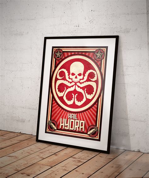 Hail Hydra Propaganda Marvel Mcu Movie Poster Print Etsy