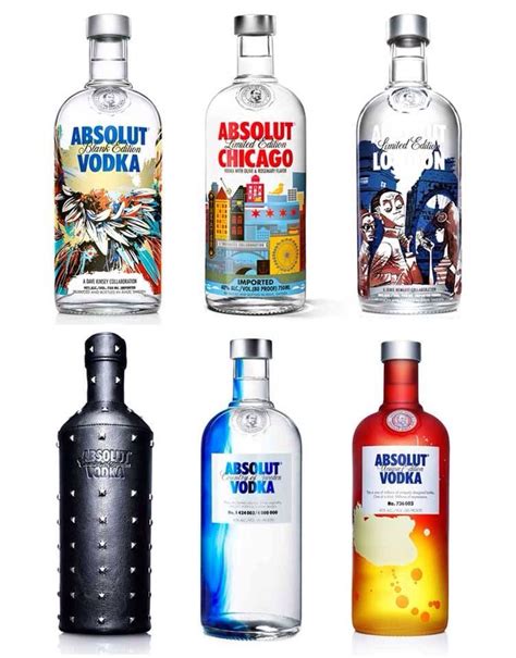 Absolut Edición Limitada Botellas De Licor Absolut Vodka Diseño