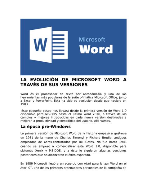 La Evoluci N De Microsoft Word A Trav S De Sus Versiones La Evoluci N De Microsoft Word A
