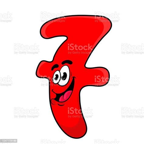 Funny Red Cartoon Number Seven Character Design Vector Illustration