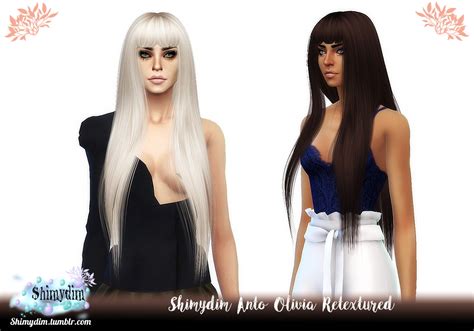 Shimydim Anto`s Olivia Hair Retextured Sims 4 Hairs