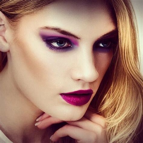 bright purple makeup beauty shoot photographer dave kai piper makeup emilie heyl model