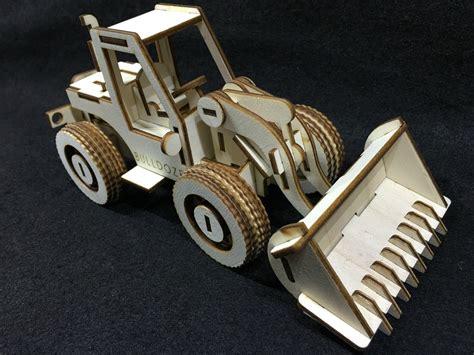 Laser Cut Wooden Toy Bulldozer Dxf File Free Download