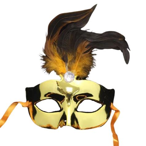 Gold Feather Mask Mardi Gras Feathered Eye Masks