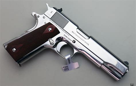 Pistola Colt Mod Government Model Bright Stainless Cal 45 Acp Gun