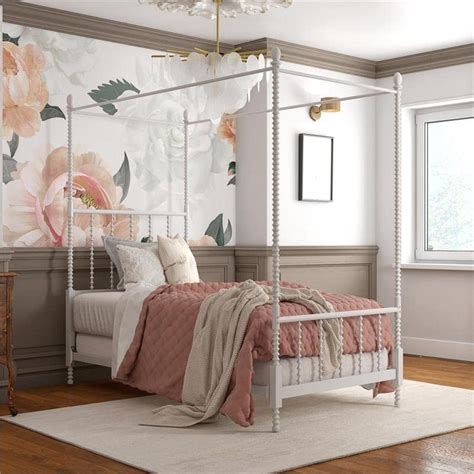 Dhp Jenny Lind Metal Canopy Bed Four Poster Design With Decorative